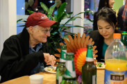 Professors Sargent and jiao enjoying dinner